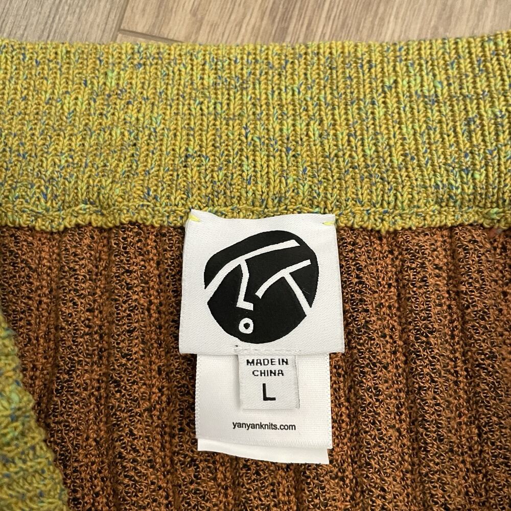 Yan Yan Knits Tweedle Mini Skirt Size Large Multicolor Chunky Knit Pull On EUC - Picture 6 of 10